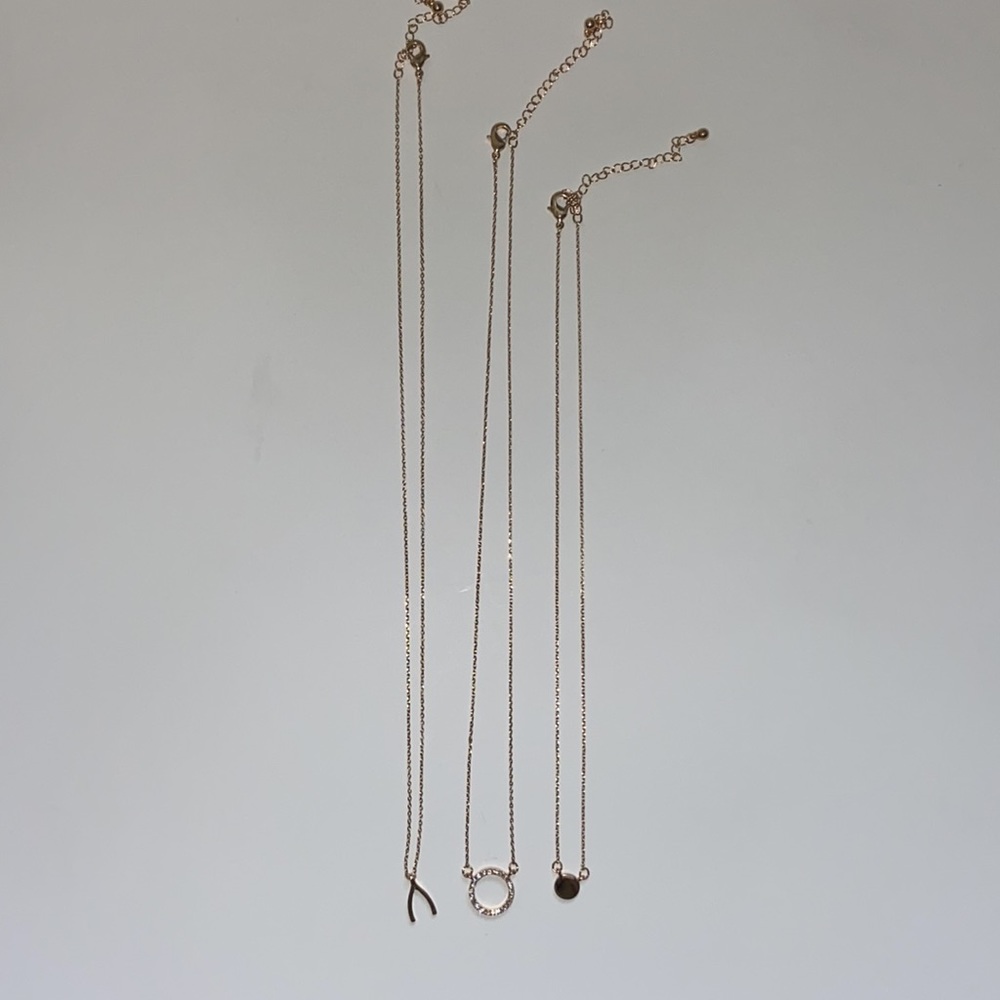 Wishbone Chic Layering Necklace Rhinestone Set - Picture 10 of 10